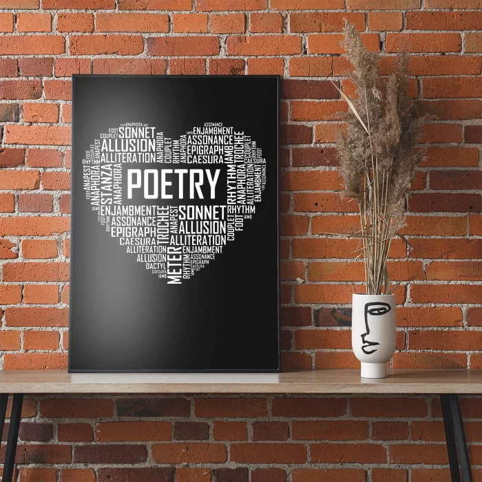 Poetry Heart Lover Gift Poet Writing Poem Writer Gifts Poster