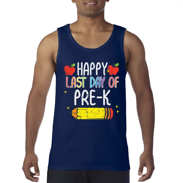 Pencil Happy Last Day Of PreK School Graduation Teacher Tank Top