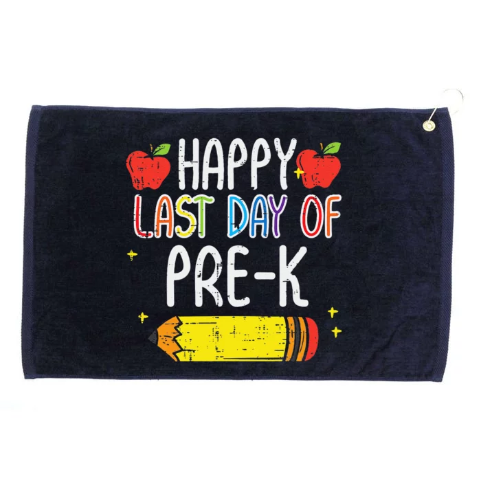 Pencil Happy Last Day Of PreK School Graduation Teacher Grommeted Golf Towel