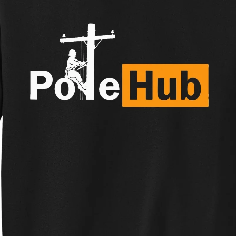 Pole Hub Lineman Line Worker Utility Pole Funny Lineman Fun Sweatshirt