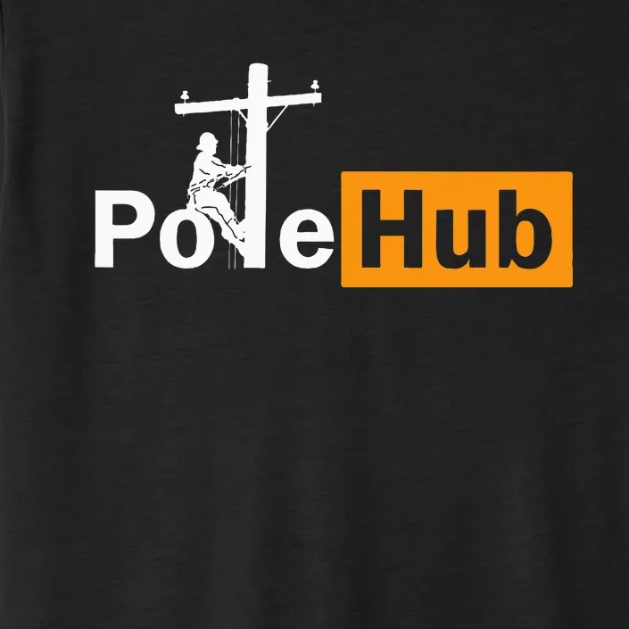 Pole Hub Lineman Line Worker Utility Pole Funny Lineman Fun ChromaSoft Performance T-Shirt