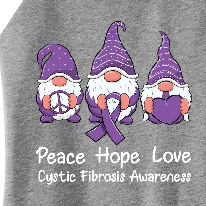 Peace Hope Love Gnomes Purple Cystic Fibrosis Awareness Gift Women’s Perfect Tri Rocker Tank