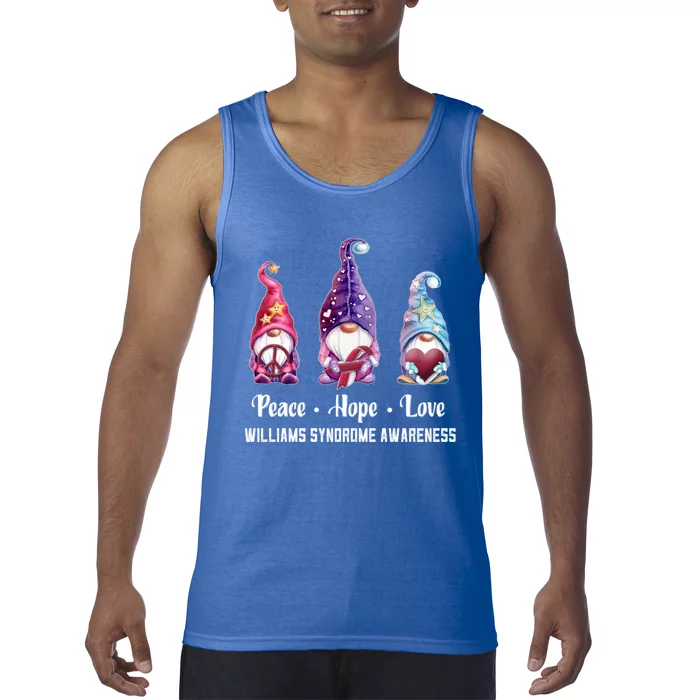 Peace Hope Love Gnomes Williams Syndrome Awareness Cute Gift Tank Top