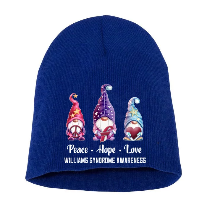 Peace Hope Love Gnomes Williams Syndrome Awareness Cute Gift Short Acrylic Beanie