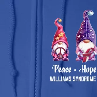 Peace Hope Love Gnomes Williams Syndrome Awareness Cute Gift Full Zip Hoodie