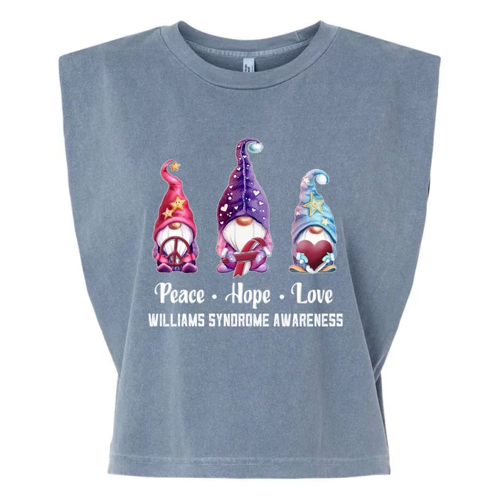 Peace Hope Love Gnomes Williams Syndrome Awareness Cute Gift Garment-Dyed Women's Muscle Tee