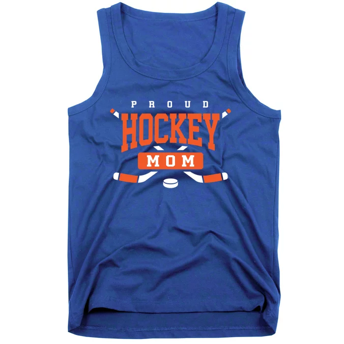 Proud Hockey Mom Cute Gift Cute Gift Orange Hockey Mom Funny Gift Tank Top