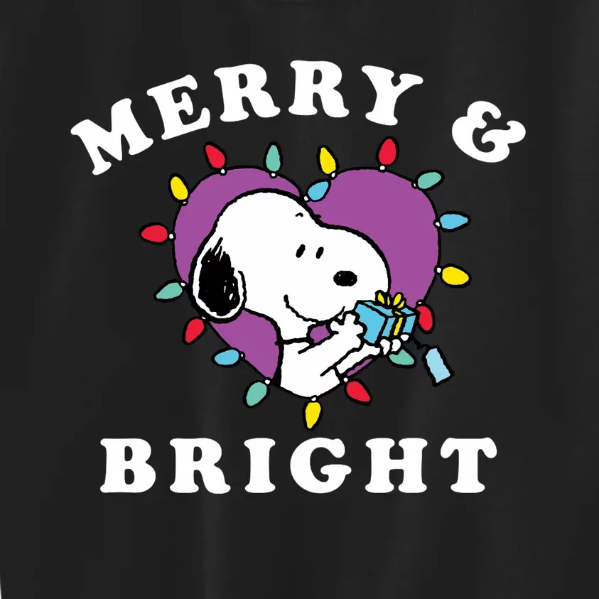 Peanuts Holiday Merry And Bright Long Sleeve Kids Sweatshirt