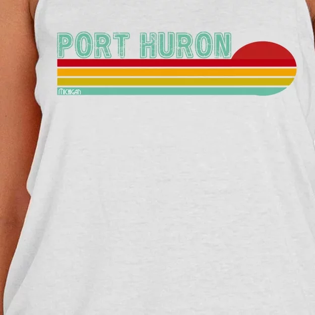 Port Huron Michigan Women's Knotted Racerback Tank