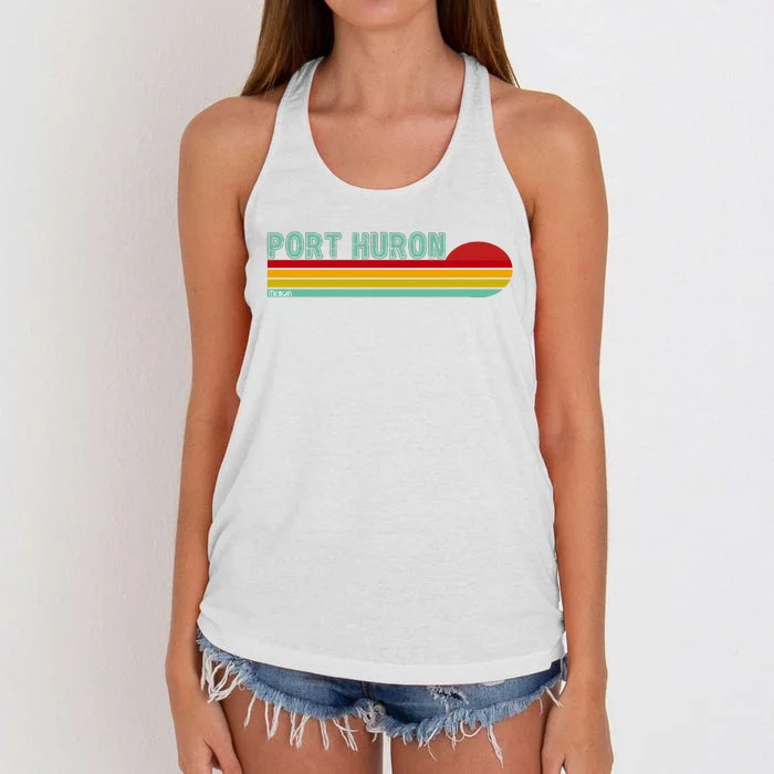 Port Huron Michigan Women's Knotted Racerback Tank