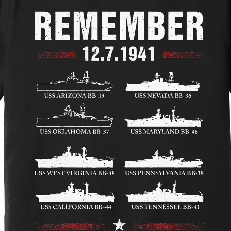 Pearl Harbor Memorial Day December 7th 1941 Wwii Premium T-Shirt