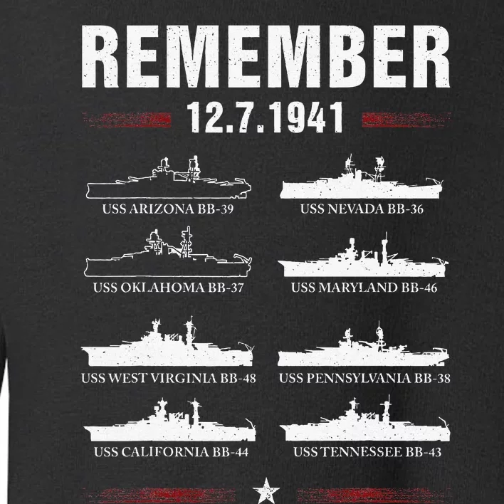 Pearl Harbor Memorial Day December 7th 1941 Wwii Toddler Sweatshirt