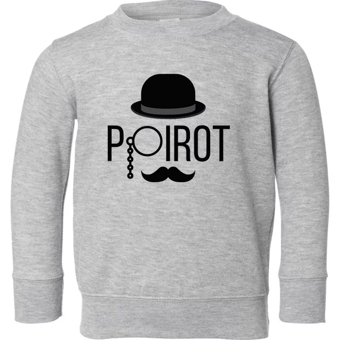 Poirot Hat Mustache Monocle Toddler Sweatshirt