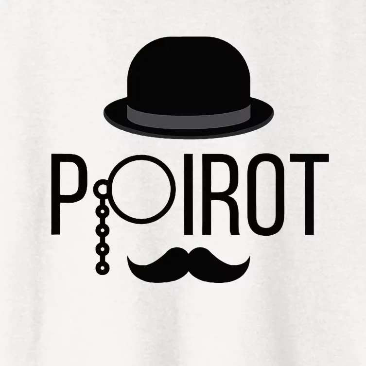 Poirot Hat Mustache Monocle Women's Crop Top Tee