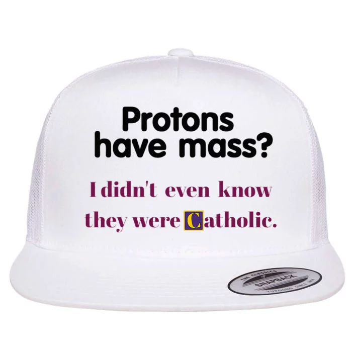 Protons Have Mass I DidnT Even Know They Were Catholic Flat Bill Trucker Hat