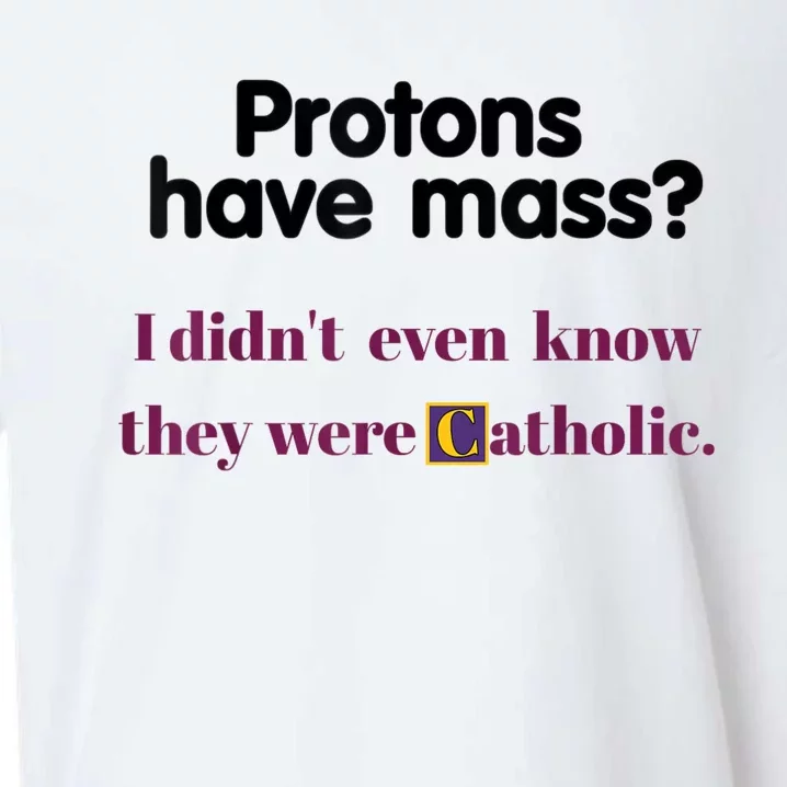 Protons Have Mass I Didnt Even Know They Were Catholic Sueded Cloud Jersey T-Shirt