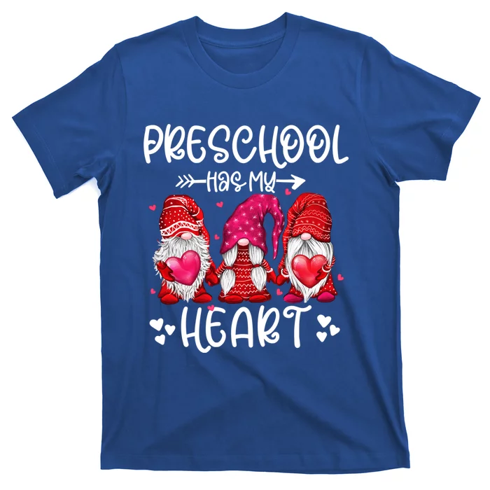 Preschool Has My Heart Gnome Teacher Valentines Day Funny Gift T-Shirt