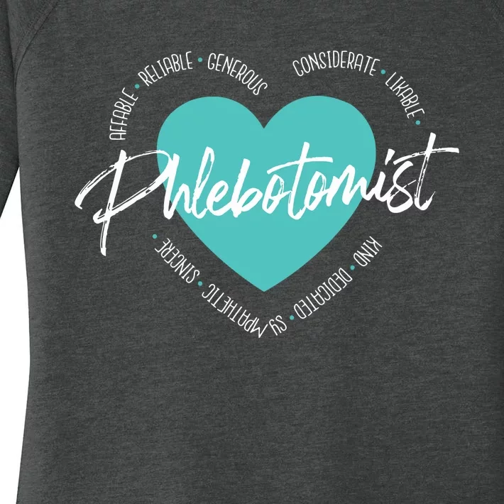 Phlebotomist Heart Medical Phlebotomy Healthcare Worker Women's Perfect Tri Tunic Long Sleeve Shirt