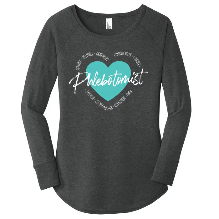 Phlebotomist Heart Medical Phlebotomy Healthcare Worker Women's Perfect Tri Tunic Long Sleeve Shirt