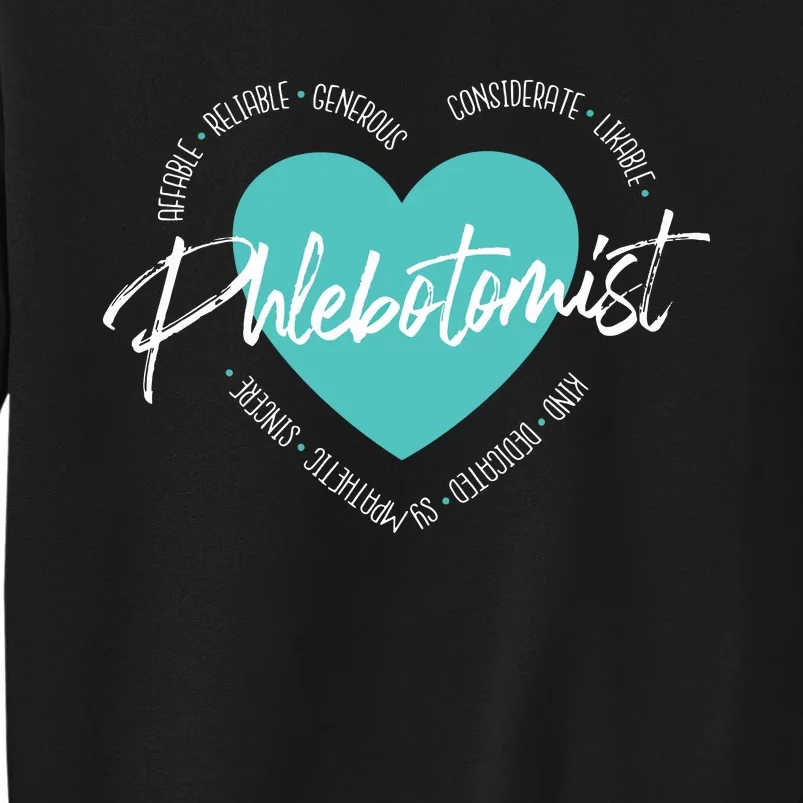 Phlebotomist Heart Medical Phlebotomy Healthcare Worker Tall Sweatshirt