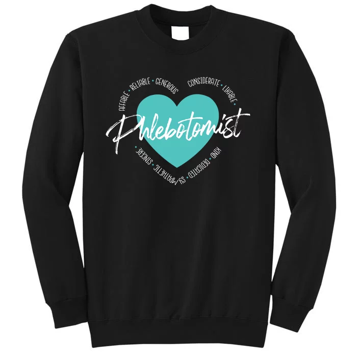 Phlebotomist Heart Medical Phlebotomy Healthcare Worker Tall Sweatshirt