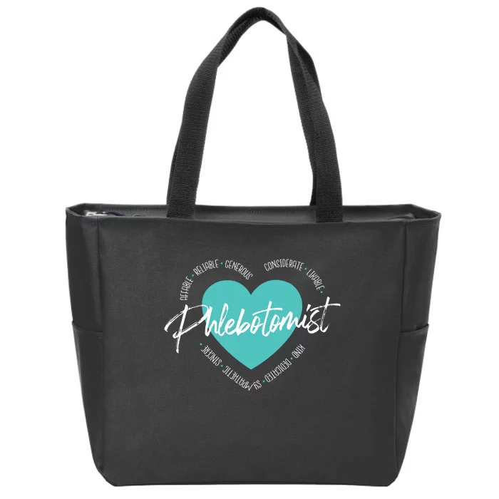 Phlebotomist Heart Medical Phlebotomy Healthcare Worker Zip Tote Bag