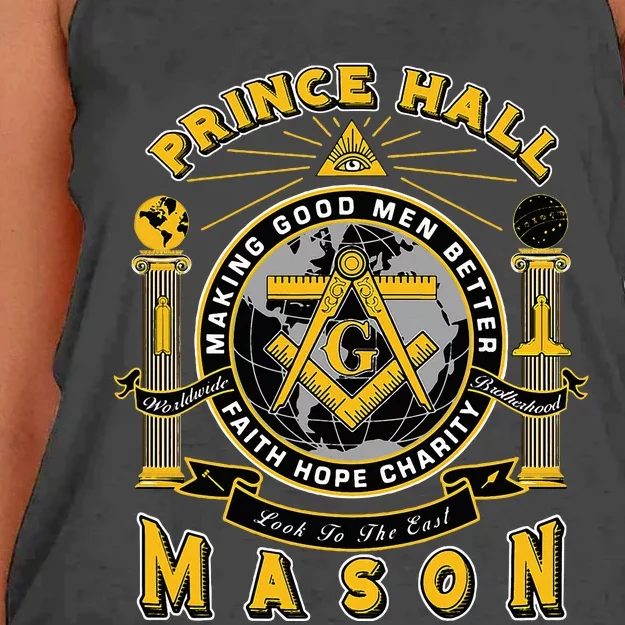 Prince Hall Mason Making Good Better Look To The East Women's Knotted Racerback Tank