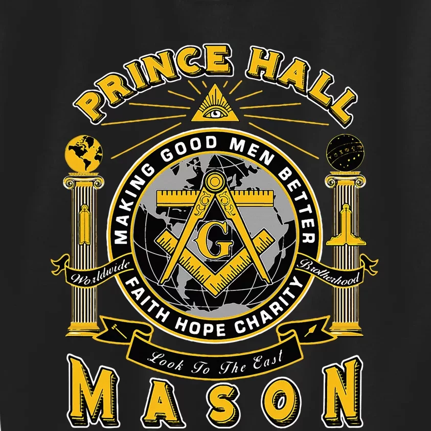 Prince Hall Mason Making Good Better Look To The East Kids Sweatshirt