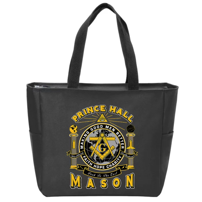 Prince Hall Mason Making Good Better Look To The East Zip Tote Bag