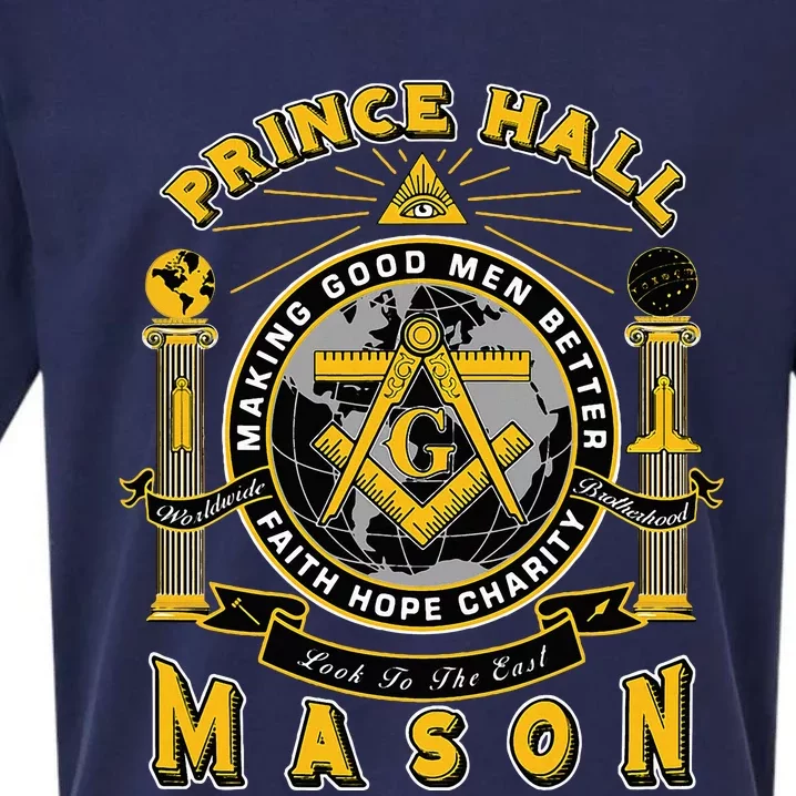 Prince Hall Mason Making Good Better Look To The East Sueded Cloud Jersey T-Shirt