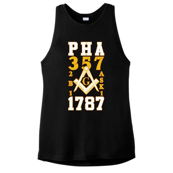 Prince Hall Mason PHA 357 2b1ask1 1787 Masonic Thanksgiving Ladies Tri-Blend Wicking Tank