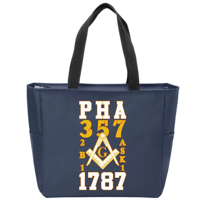 Prince Hall Mason PHA 357 2b1ask1 1787 Masonic Thanksgiving Zip Tote Bag