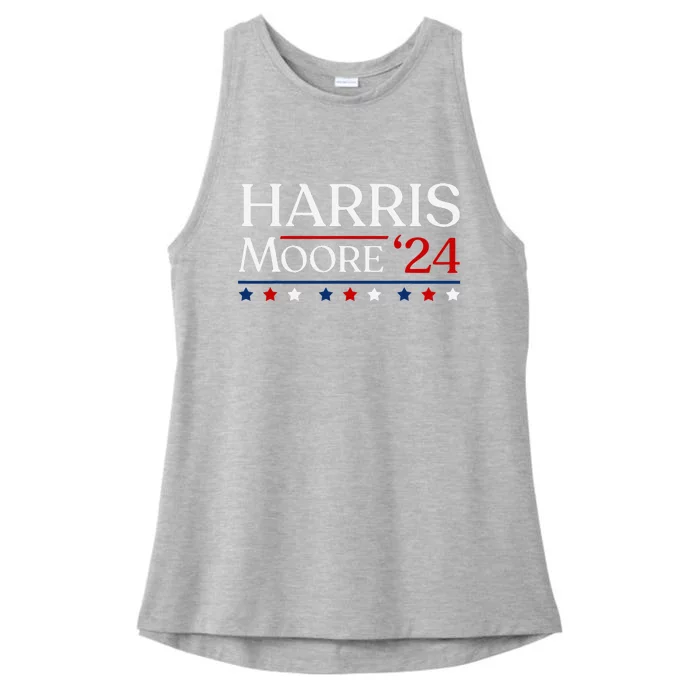 President Harris Moore 2024 Kamala Harris Wes Moore Vote Ladies Tri-Blend Wicking Tank