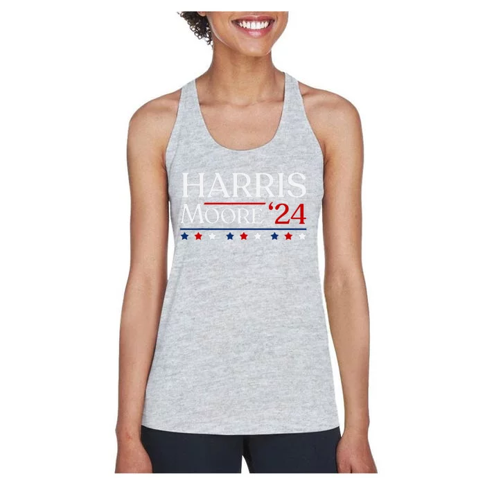 President Harris Moore 2024 Kamala Harris Wes Moore Vote Women's Racerback Tank