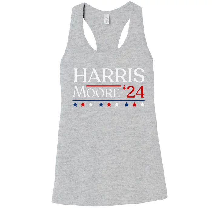 President Harris Moore 2024 Kamala Harris Wes Moore Vote Women's Racerback Tank