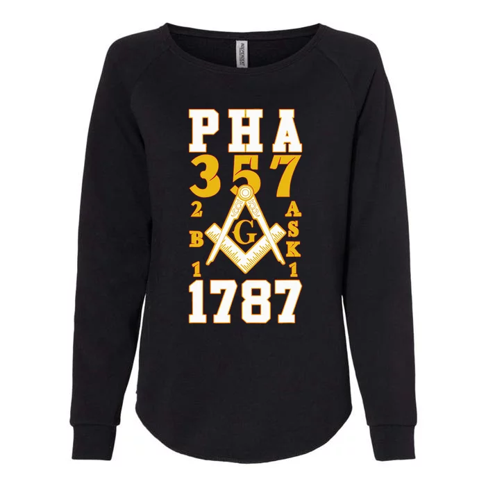 Prince Hall Mason PHA 357 2b1ask1 1787 Masonic Thanksgiving Womens California Wash Sweatshirt