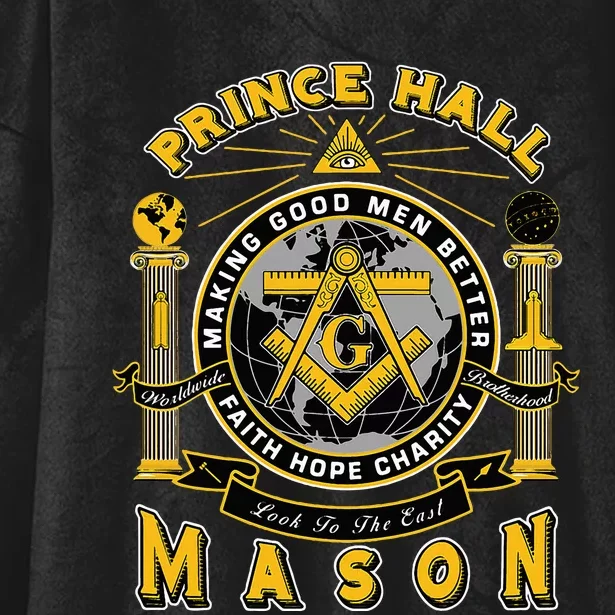 Prince Hall Mason Making Good Better Look To The East Hooded Wearable Blanket