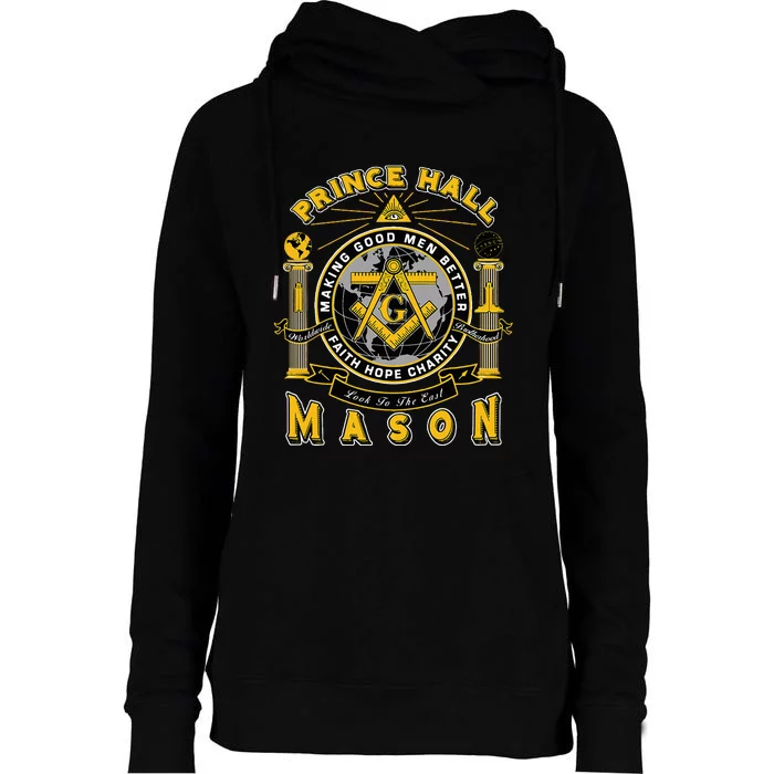 Prince Hall Mason Making Good Better Look To The East Womens Funnel Neck Pullover Hood