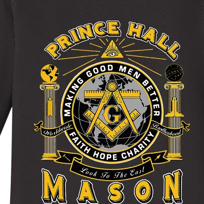 Prince Hall Mason Making Good Better Look To The East Baby Long Sleeve Bodysuit