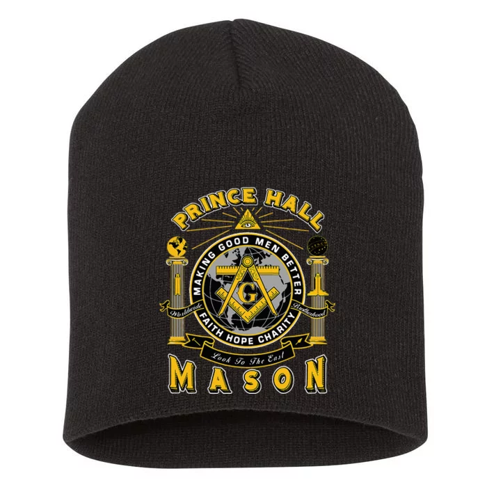 Prince Hall Mason Making Good Better Look To The East Short Acrylic Beanie