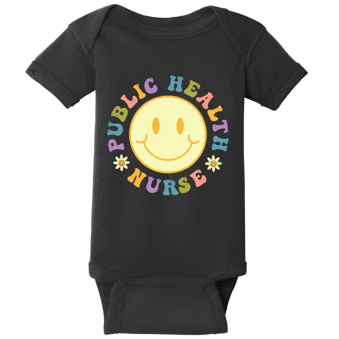 Public Health Nurse Women Groovy Public Health Nursing Baby Bodysuit