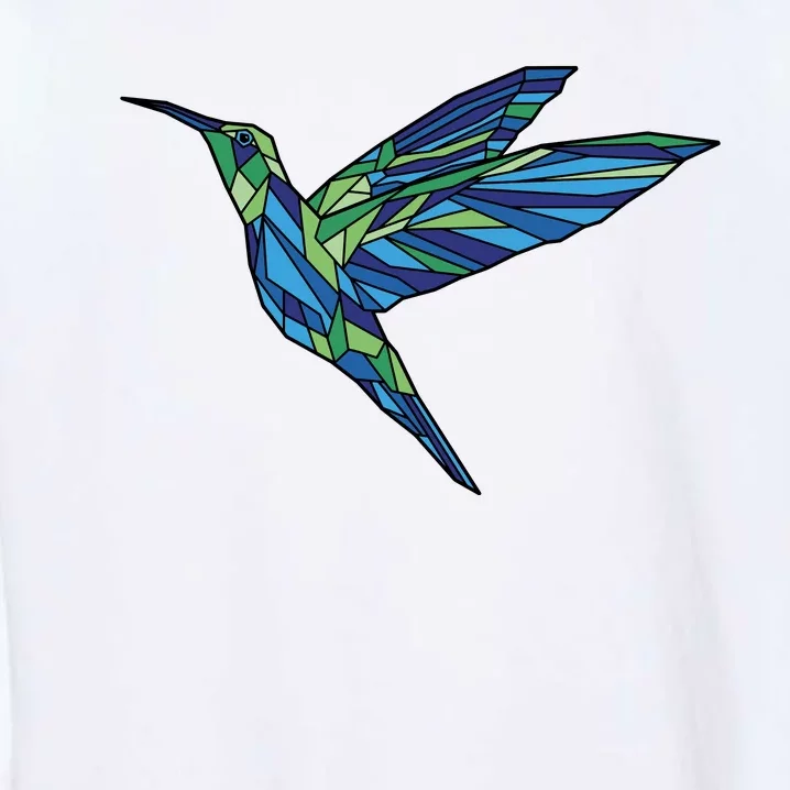 Polygonal Hummingbird Nature Garment-Dyed Sweatshirt