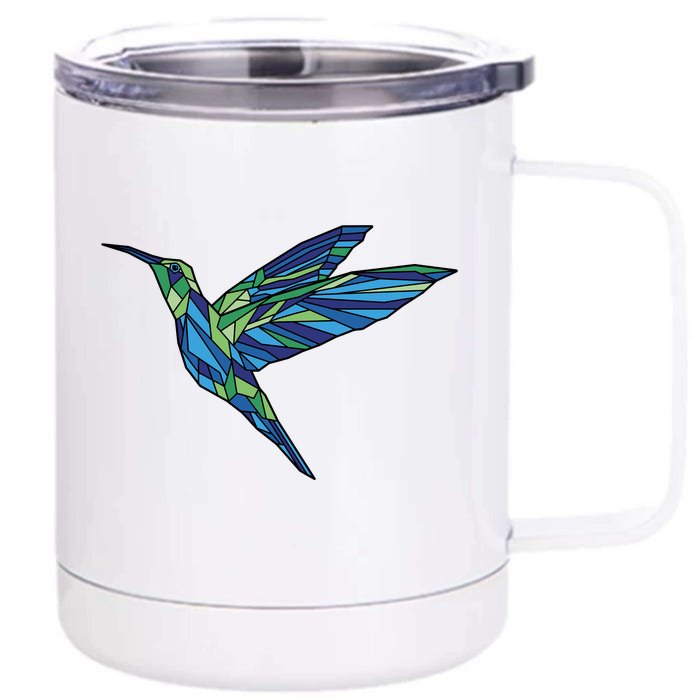 Polygonal Hummingbird Nature Front & Back 12oz Stainless Steel Tumbler Cup