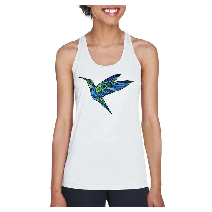 Polygonal Hummingbird Nature Women's Racerback Tank