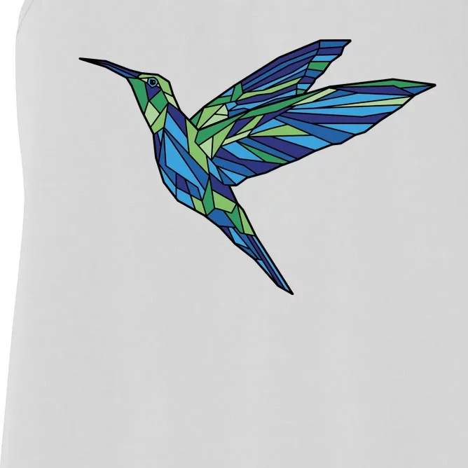 Polygonal Hummingbird Nature Women's Racerback Tank