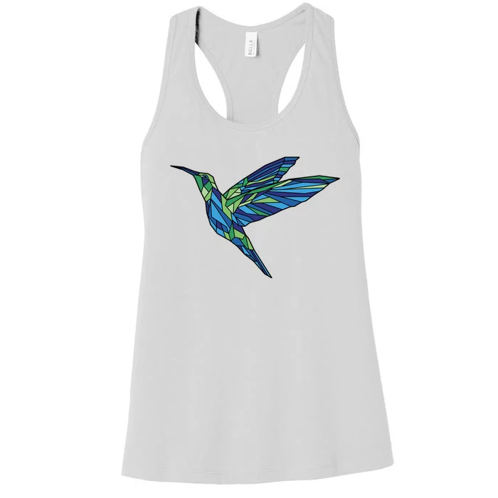 Polygonal Hummingbird Nature Women's Racerback Tank