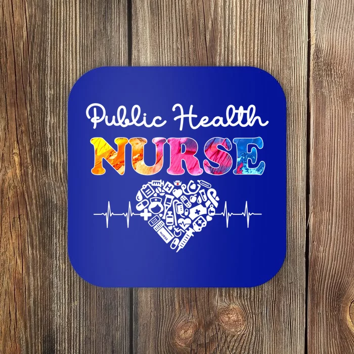 Public Health Nurse Watercol Love Heart Stethoscope Rn Nurse Gift Coaster