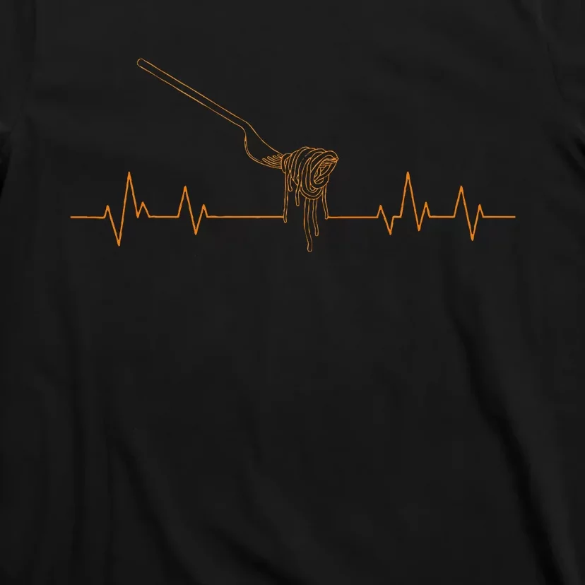 Pasta Heartbeat Noodles Italian Cook Fork T-Shirt