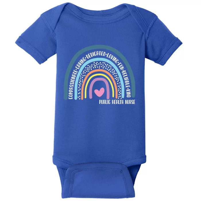 Public Health Nurse Cute Rainbow Gift Baby Bodysuit