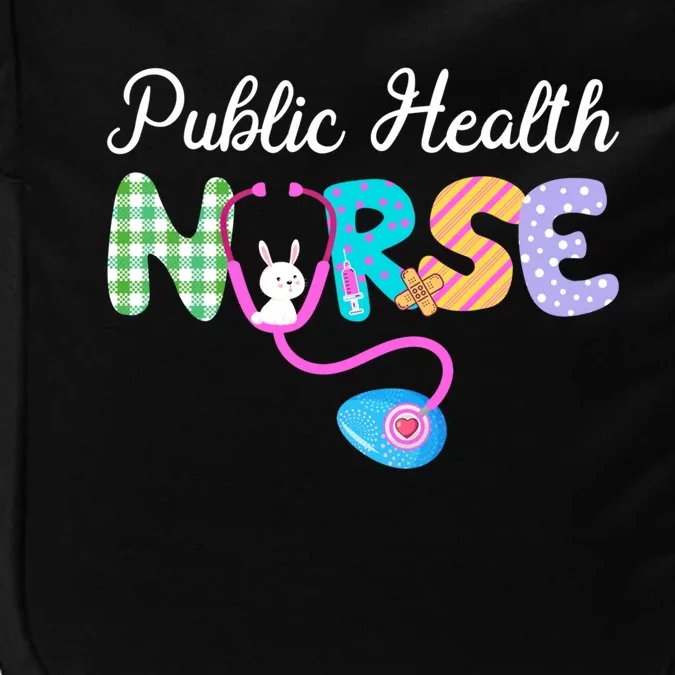 Public Health Nurse Plaid Egg Bunny Love Stethoscope Rnnurse Gift Impact Tech Backpack